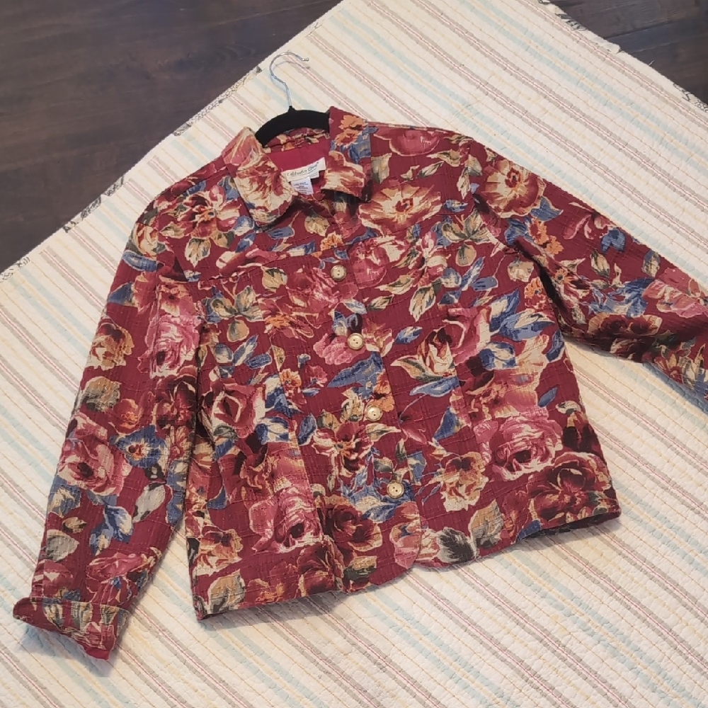 Coldwater Creek Multicolor Floral Jacket